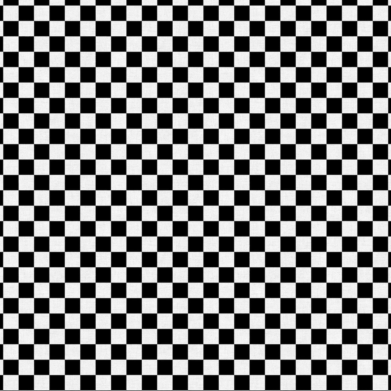 10 yd. Full Bolt: Fabric Editions Black Tile Check Cotton Fabric